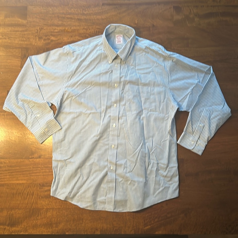 Brooks Brothers Madison long sleeve shirt, XL, blue check